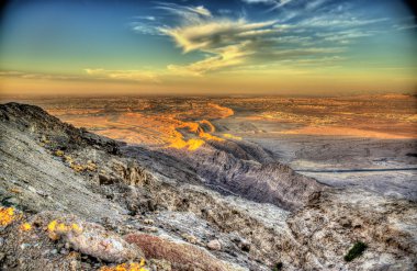 View from Jebel Hafeet mountain towards Al Ain - UAE clipart
