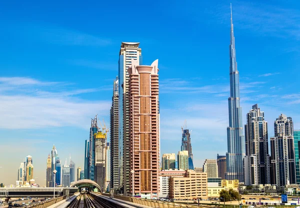 Rascacielos en Dubai Downtown, Emiratos Árabes Unidos — Foto de Stock