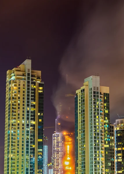 New Year's Eve 2016 Dubai'nin kazada yangın — Stok fotoğraf