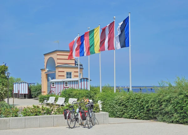 Promenade, Bansin, hogy Usedom-szigetén, Balti-tenger, Németország — Stock Fotó