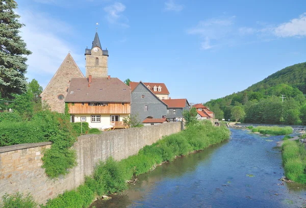 Themar, rivière Werra, forêt thuringienne, Allemagne — Photo