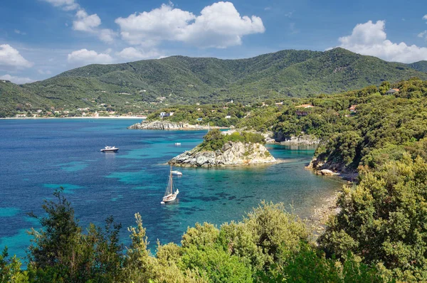 意大利 地中海 托斯卡纳 Elba岛上的海岸景观 — 图库照片