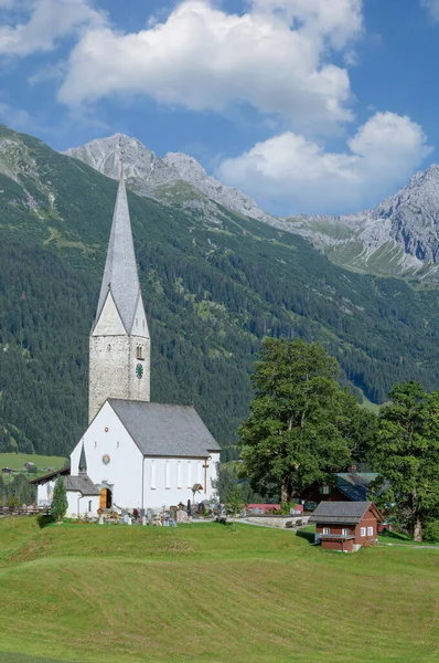 Village Mittelberg Kleinwalsertal Vorarlberg Austria — Stock Photo, Image