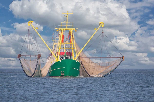 Garnalenboot Noordzee Noord Friesland Duitsland — Stockfoto