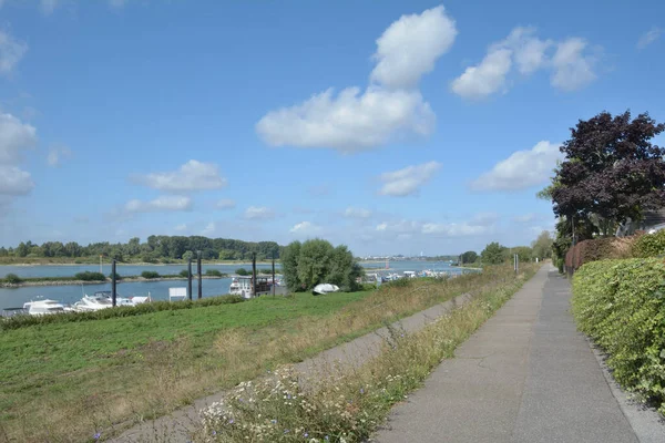 Marina Rhine River Leverkusen Hitdorf North Rhine Westphalia Γερμανία — Φωτογραφία Αρχείου