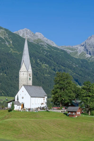 Villaggio Mittelberg Kleinwalsertal Vorarlberg Austria — Foto Stock