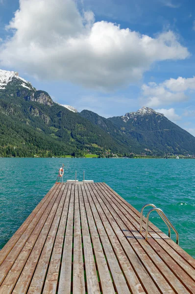 Public Jetty Lake Achensee Tirol Áustria — Fotografia de Stock