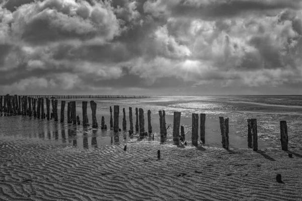 Avond Noordzee Noord Friesland Duitsland — Stockfoto