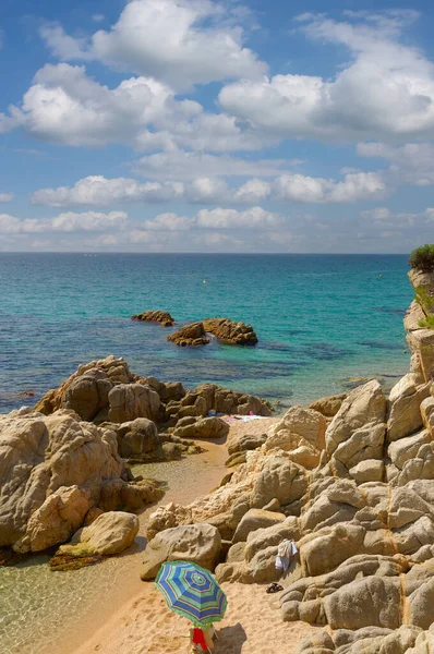 Plaża Idylliczna Costa Brava Katalonia Morze Śródziemne Hiszpania — Zdjęcie stockowe