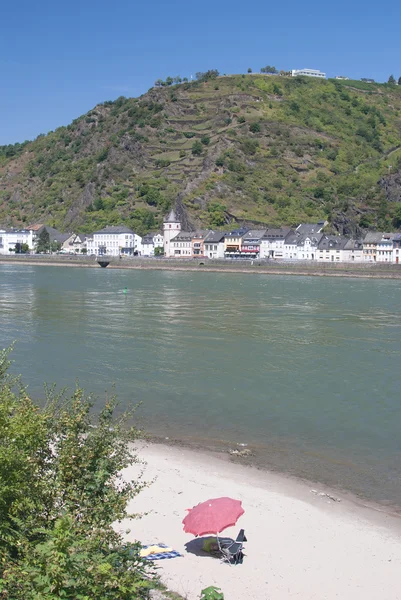 Idyllic Rhine River,middle Rhine Valley,Germany — Stock Photo, Image