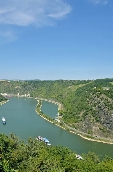 A famosa Loreley, Rhine River, Middle Rhine Valley, Alemanha — Fotografia de Stock