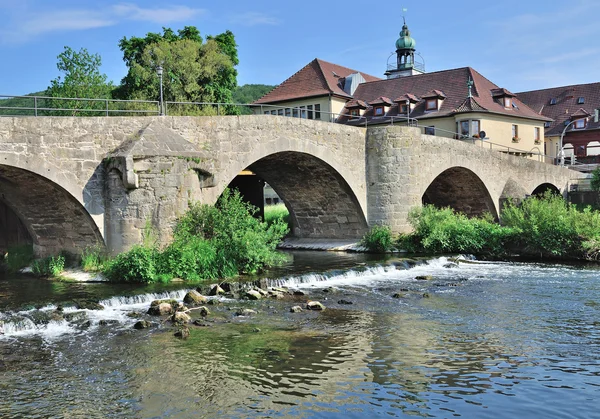Rivier Werra in de buurt van Meiningen, Thüringen, Duitsland — Stockfoto