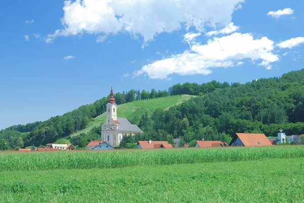 Wine Village, rota vinícola estirista, Leutschach, Styria, Áustria — Fotografia de Stock