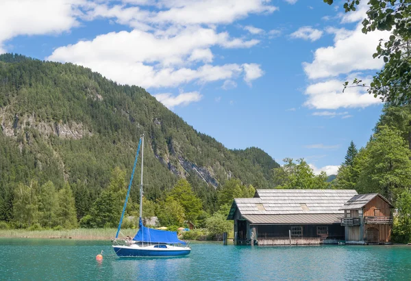 Lake Weissensee, Karinthische Lake District, Karinthië, Oostenrijk — Stockfoto