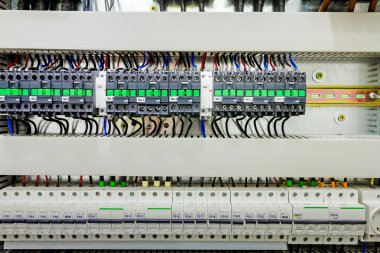 Anahtarları sigorta, yakın çekim otomatik elektrik paneli vardır.