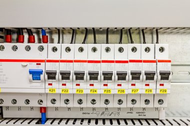 Anahtarları sigorta, yakın çekim otomatik elektrik paneli vardır.