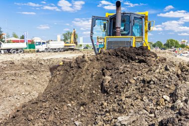 Buldozer makine inşaat alanı tesviye