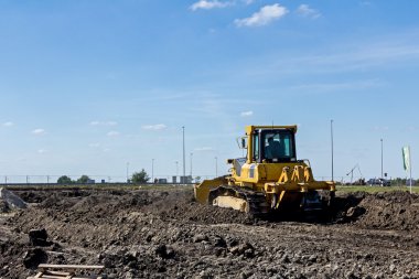 Buldozer makine inşaat alanı tesviye