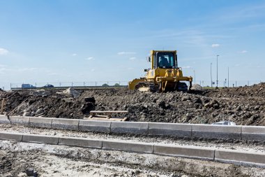 Buldozer makine inşaat alanı tesviye