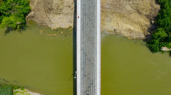 Oben Ansicht Oben Auf Abdichtungsschicht Über Beton Dass Unter Asphalt — Stockfoto