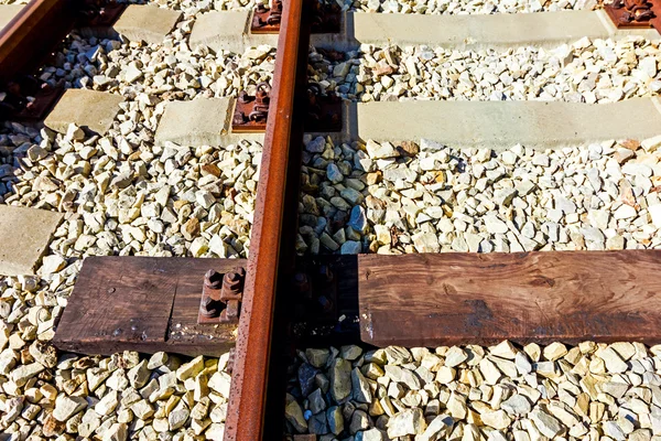 Αντικατεστημένο σιδηροδρόμου στρωτήρες — Φωτογραφία Αρχείου