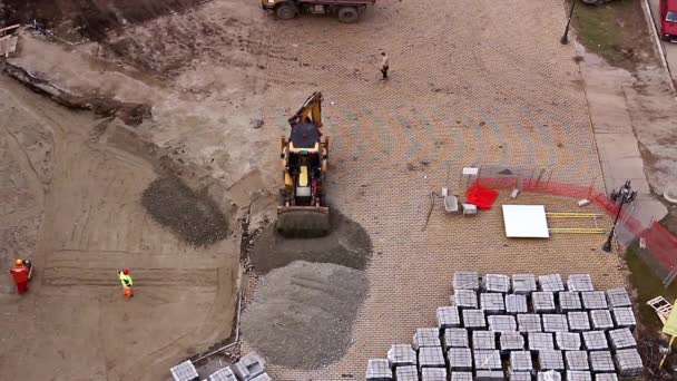 Vista del sitio de construcción desde arriba — Vídeo de stock