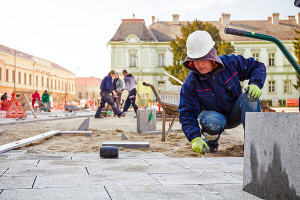 Pavers at work