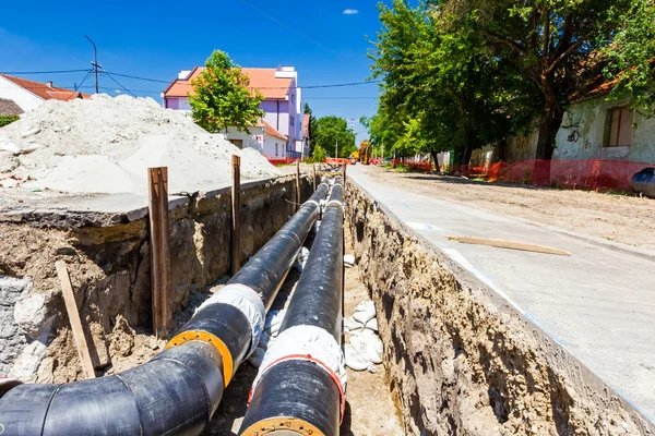 New pipeline in the process of building — Stock Photo, Image