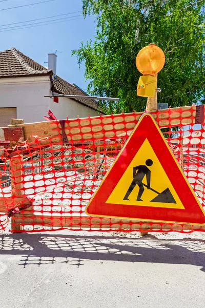 We are working, caution — Stock Photo, Image