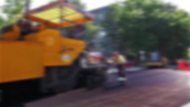 Road Construction in blurred view — Stock Video