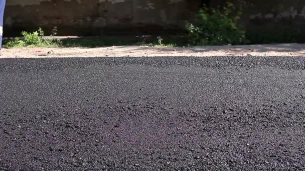 Строительство дорог в размытом виде — стоковое видео