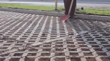 Sıyırma, kırmızı kürekle kazıma, kentsel Zemin Temizleme kir.