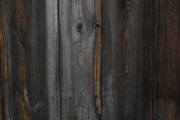 Old natural planked wood fence
