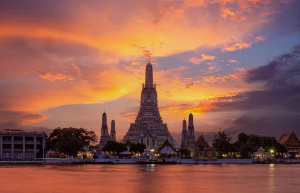 Wat Arun Coucher Soleil Temple Bangagara Thaïlande — Photo