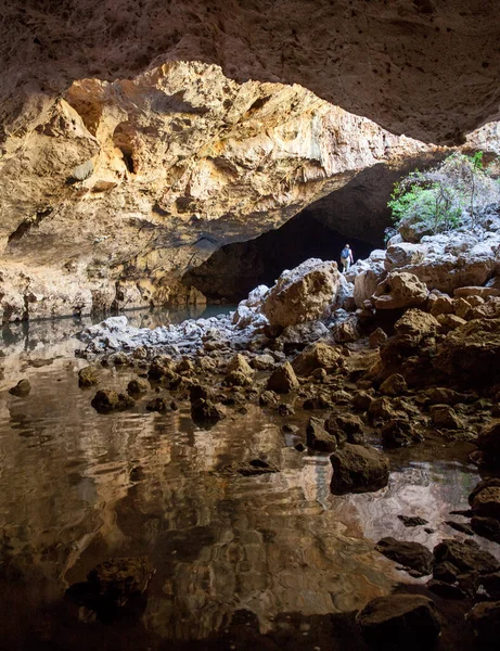 Iant 750M Tunnel You Can Walk Creek Flowing Middle Cave — Stock Photo, Image