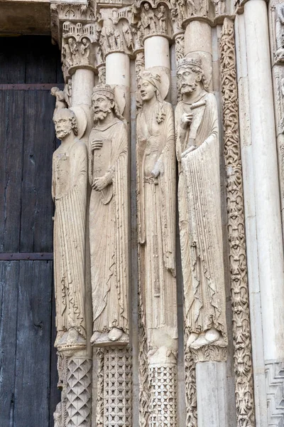 Catedral Reims Reims Del Siglo Xiii Notre Dame Muy Dañada — Foto de Stock