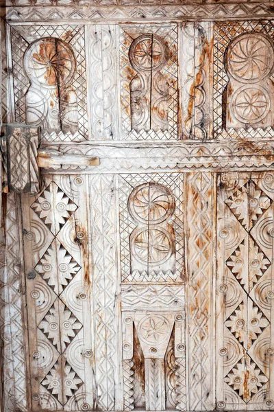 Very Ornate Wooden Door Almeria Spain — Stock Photo, Image