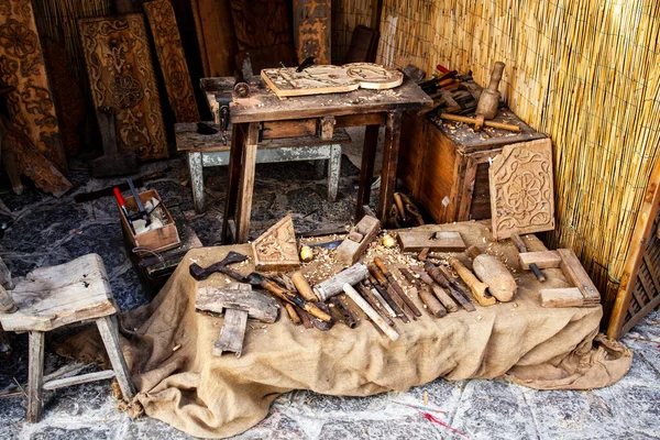 Herramientas Artesanales Históricas Madera España —  Fotos de Stock