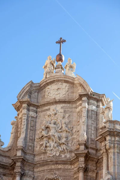 Główne Wejście Katedry Walencji Jest Często Nazywane Drzwiami Żelaznymi Odniesieniu — Zdjęcie stockowe
