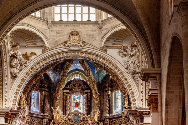 바르셀로나 대성당 Barcelona Cathedral 울리아 대성당 Saint Eulalia 스페인 카탈루냐의 — 스톡 사진