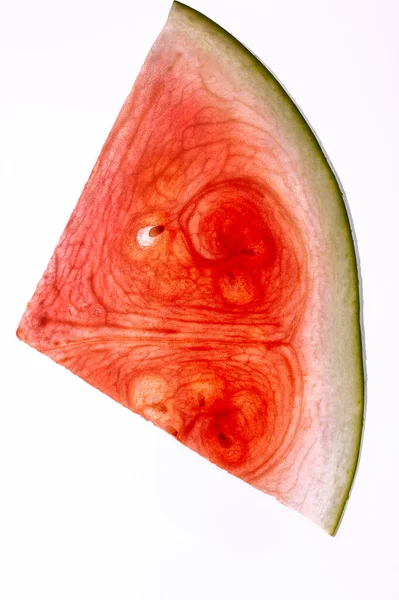 Eine Dünne Scheibe Wassermelone — Stockfoto