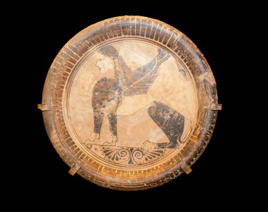 Naucratis MÖ 6 'da Mısır' da oturan sfenks plakalı.