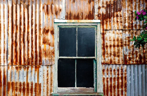 Vieux Mur Fenêtre Sur Chalet Pionnier — Photo