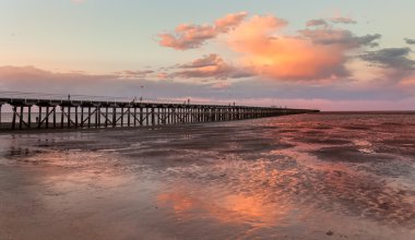 Urangan İskelesi'günbatımı Hervey Bay Queensland