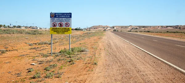 Nessun segno di bere Coober Pedy Australia — Foto Stock