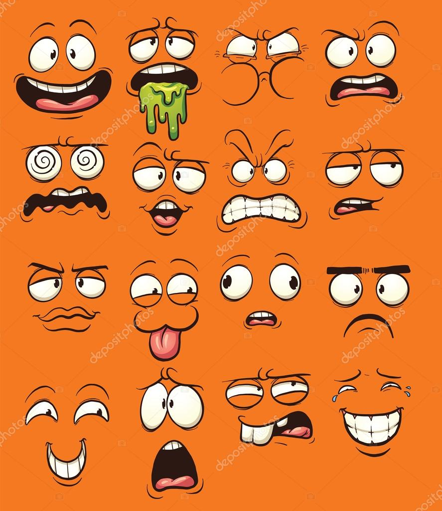 Funny cartoon faces Stock Illustration by ©memoangeles #102231320