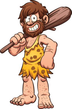 Happy cartoon caveman clipart