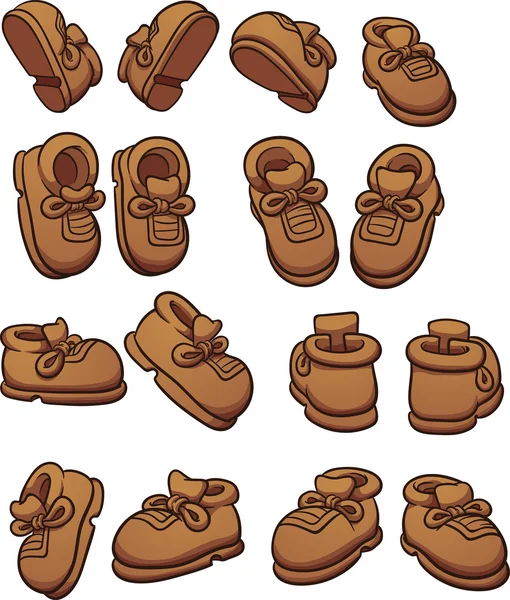 Zapatos de dibujos animados marrones — Vector de stock