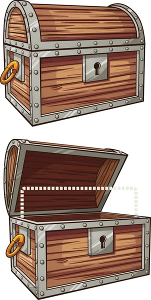 Cofre del tesoro de madera — Archivo Imágenes Vectoriales