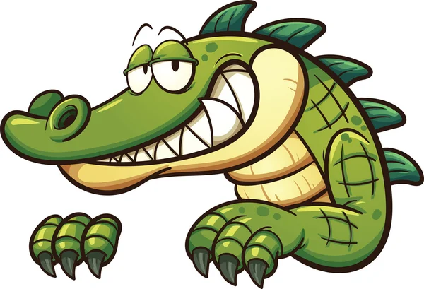 Счастливый мультяшный крокодил — стоковый вектор